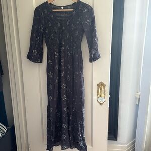 Margaret Oleary midi cotton/linen blend dress